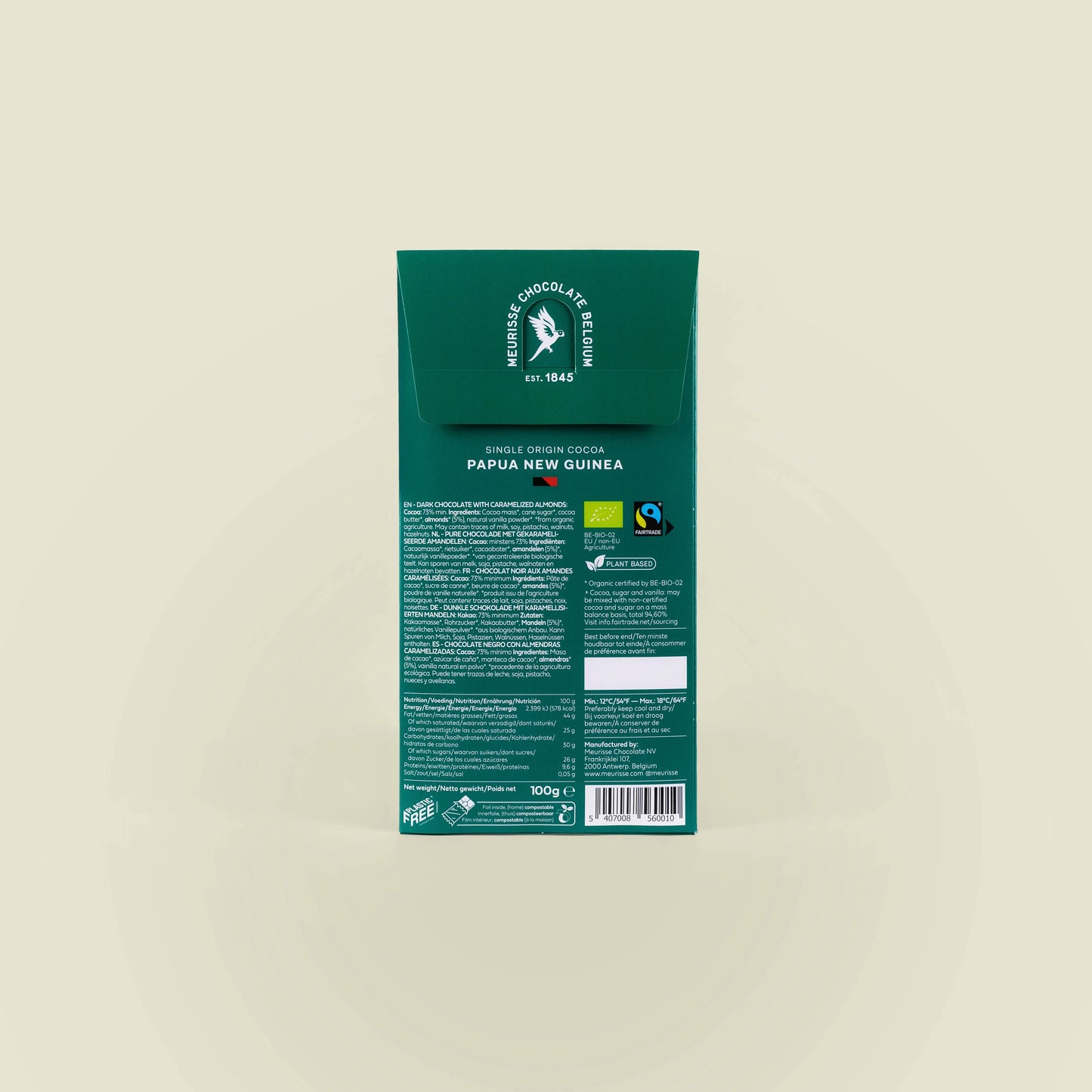 Bio-Zartbitterschokolade mit karamellisierten Mandeln (100 g)
