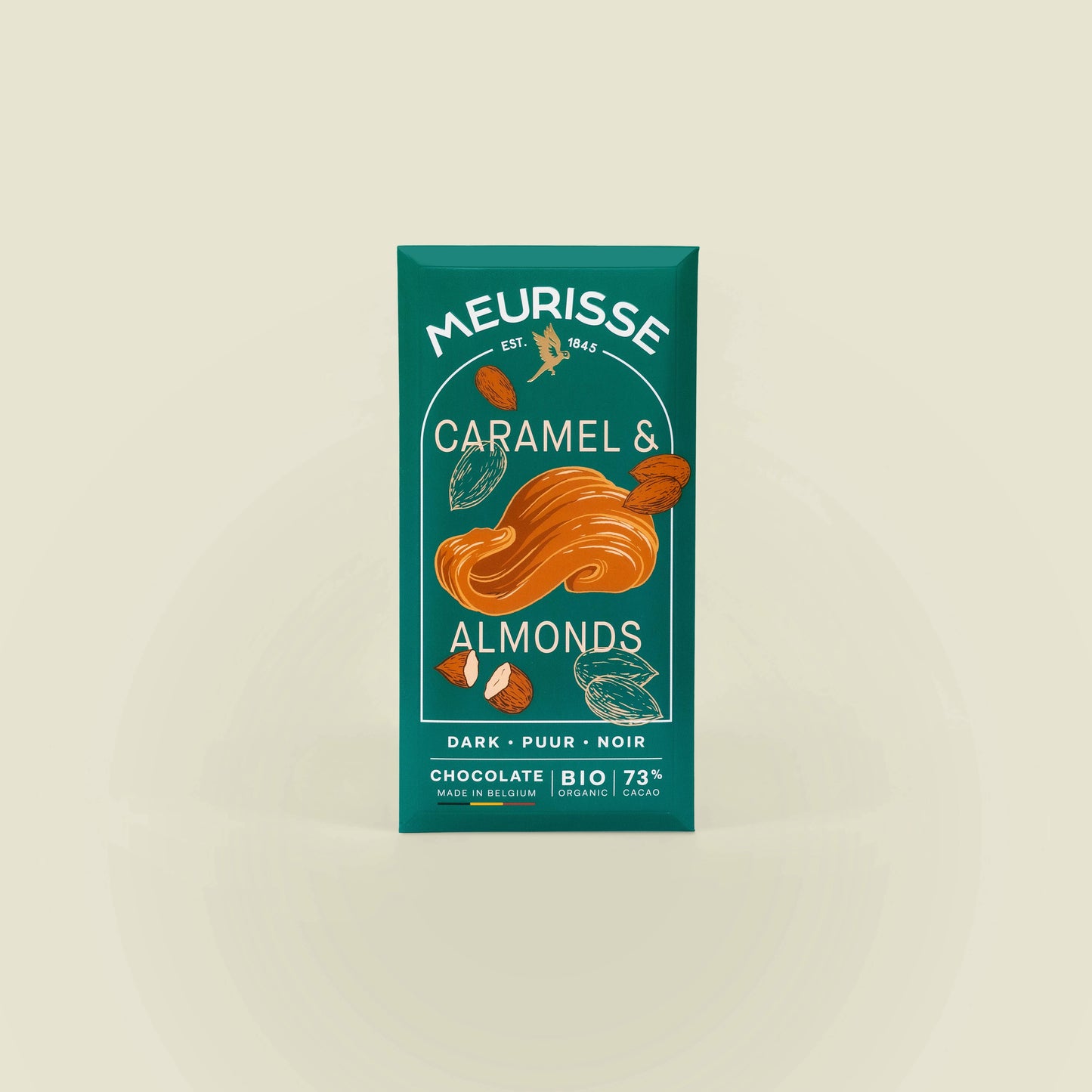 Bio-Zartbitterschokolade mit karamellisierten Mandeln (100 g)